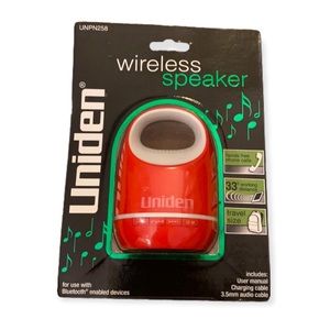 Red Wireless Bluetooth Speaker - NEW - Uniden (Damaged Box)